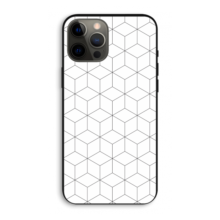 Zwart-witte kubussen: iPhone 12 Pro Max Biologisch afbreekbaar hoesje