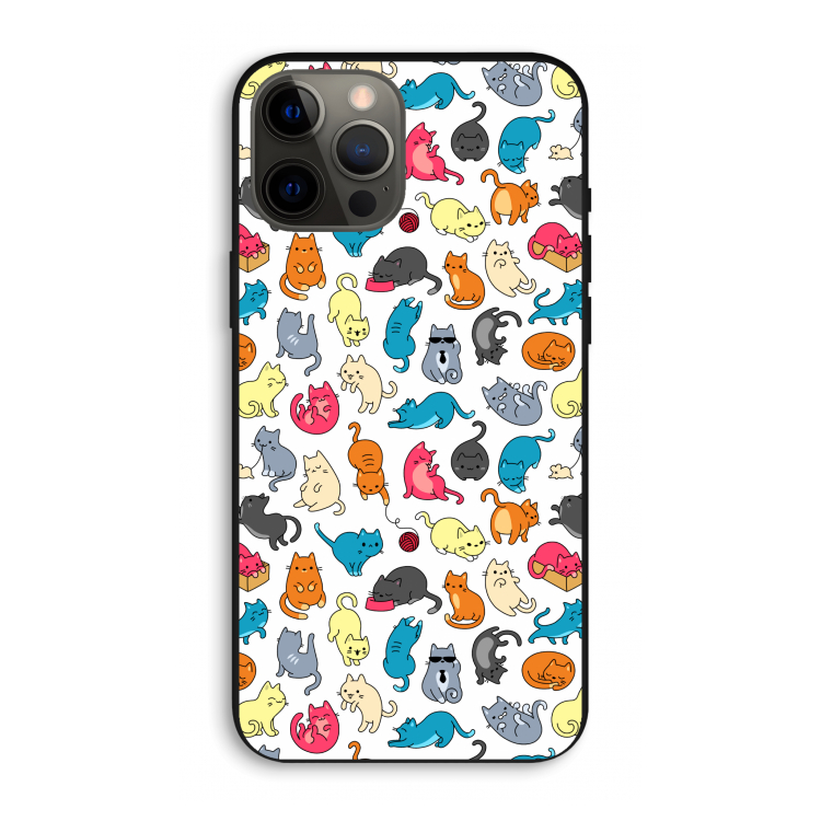 Kleurrijke katten: iPhone 12 Pro Max Biologisch afbreekbaar hoesje