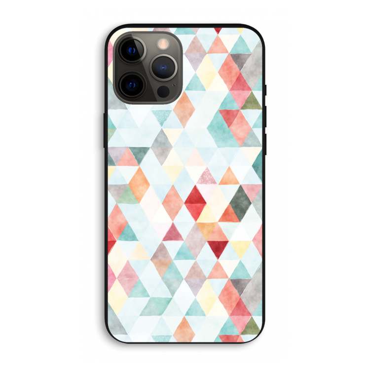 Gekleurde driehoekjes pastel: iPhone 12 Pro Max Biologisch afbreekbaar hoesje