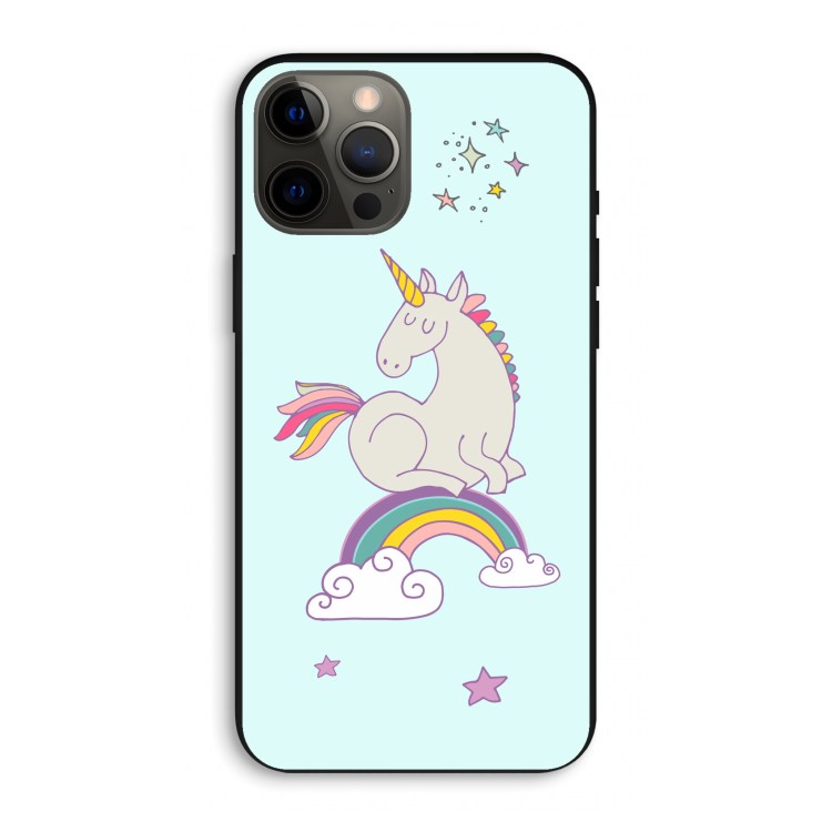 Regenboog eenhoorn: iPhone 12 Pro Max Biologisch afbreekbaar hoesje