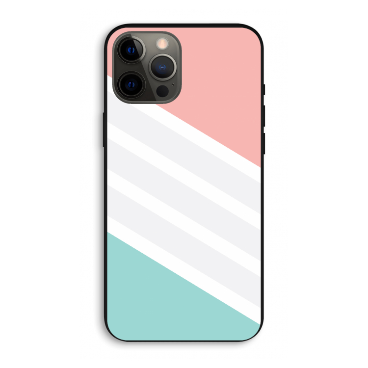 Strepen pastel: iPhone 12 Pro Max Biologisch afbreekbaar hoesje