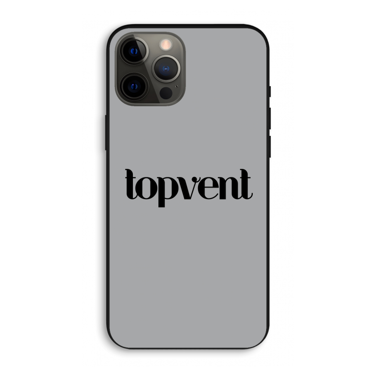 Topvent Grijs Zwart: iPhone 12 Pro Max Biologisch afbreekbaar hoesje