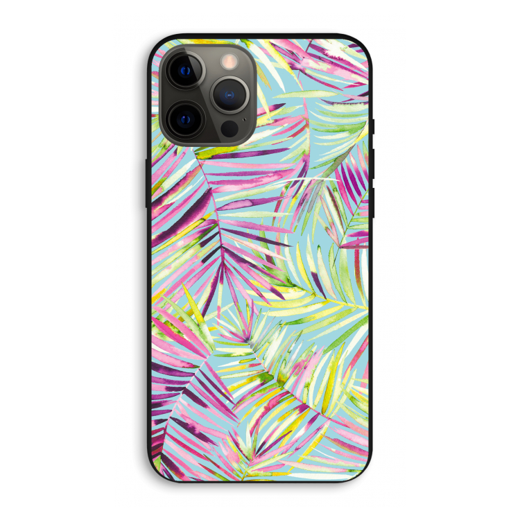 Tropical Palms Blue: iPhone 12 Pro Max Biologisch afbreekbaar hoesje