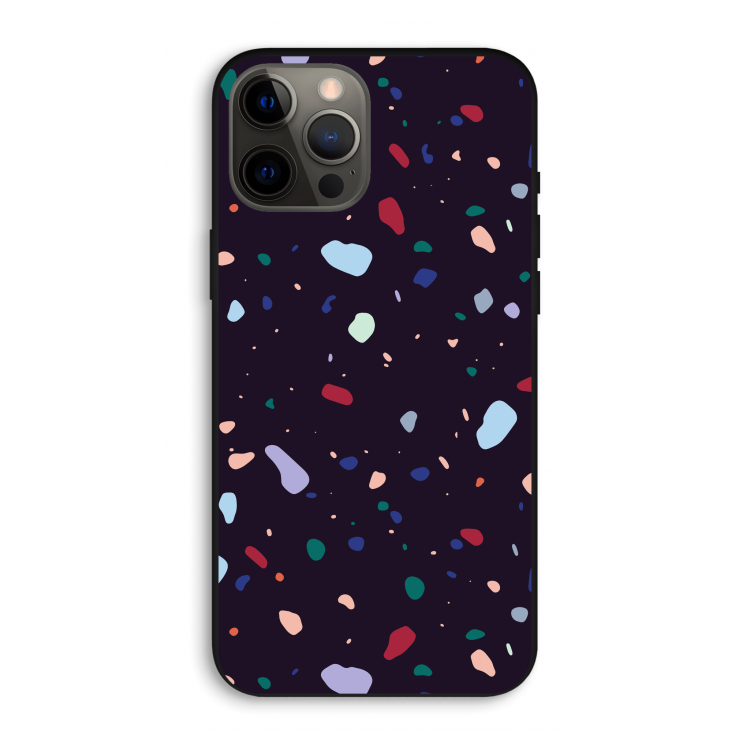 Dark Rounded Terrazzo: iPhone 12 Pro Max Biologisch afbreekbaar hoesje