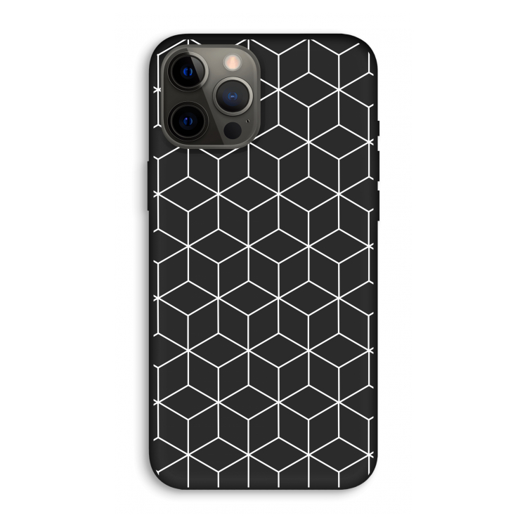 Zwart-witte kubussen: iPhone 12 Pro Max Biologisch afbreekbaar hoesje