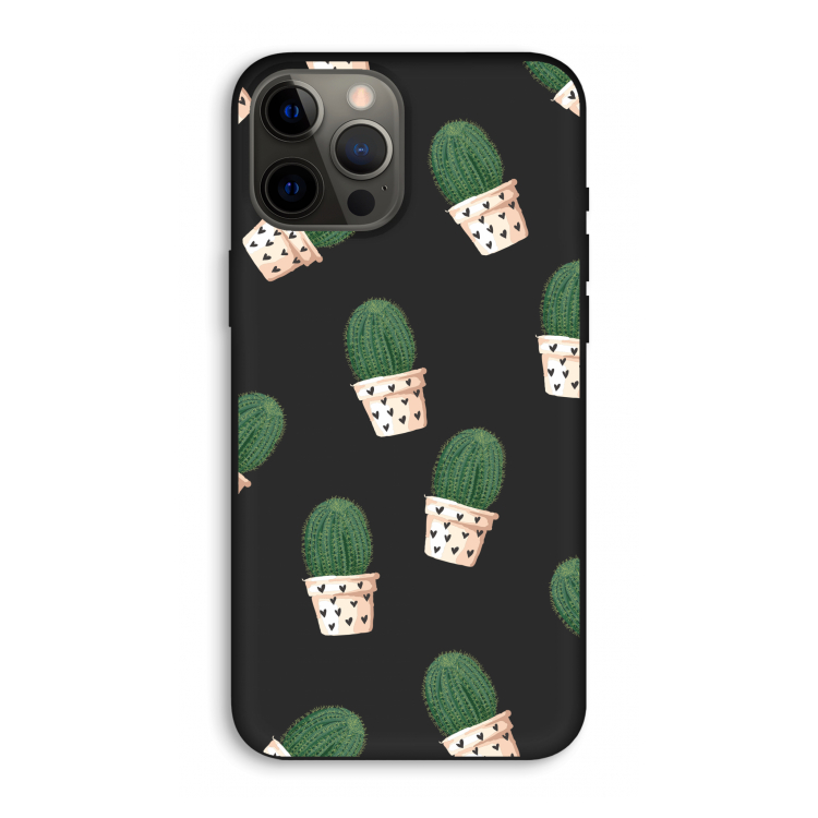 Cactusprint roze: iPhone 12 Pro Max Biologisch afbreekbaar hoesje