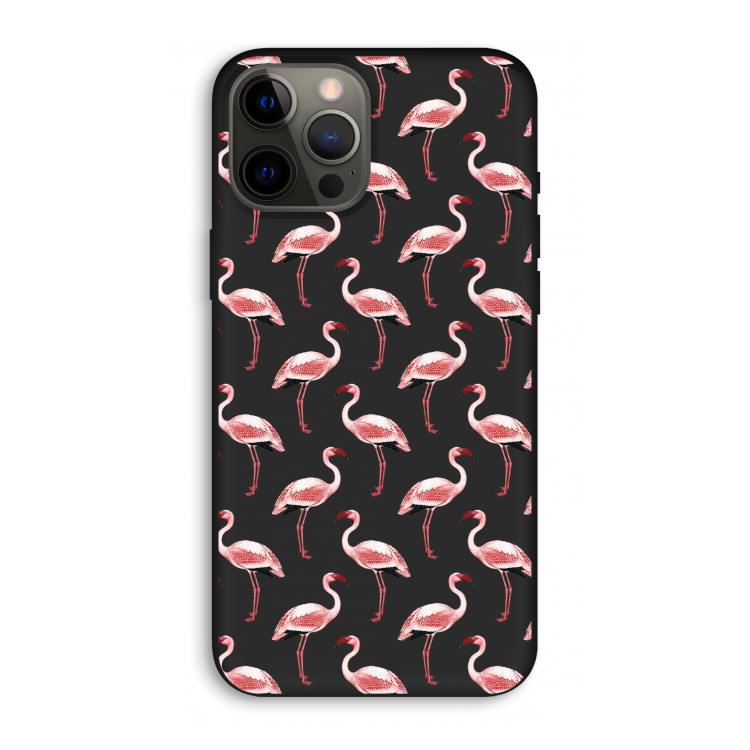 Flamingoprint groen: iPhone 12 Pro Max Biologisch afbreekbaar hoesje