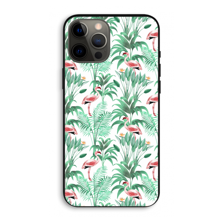 Flamingo bladeren: iPhone 12 Pro Max Biologisch afbreekbaar hoesje