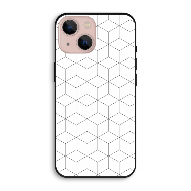 Zwart-witte kubussen: iPhone 13 Biologisch afbreekbaar hoesje