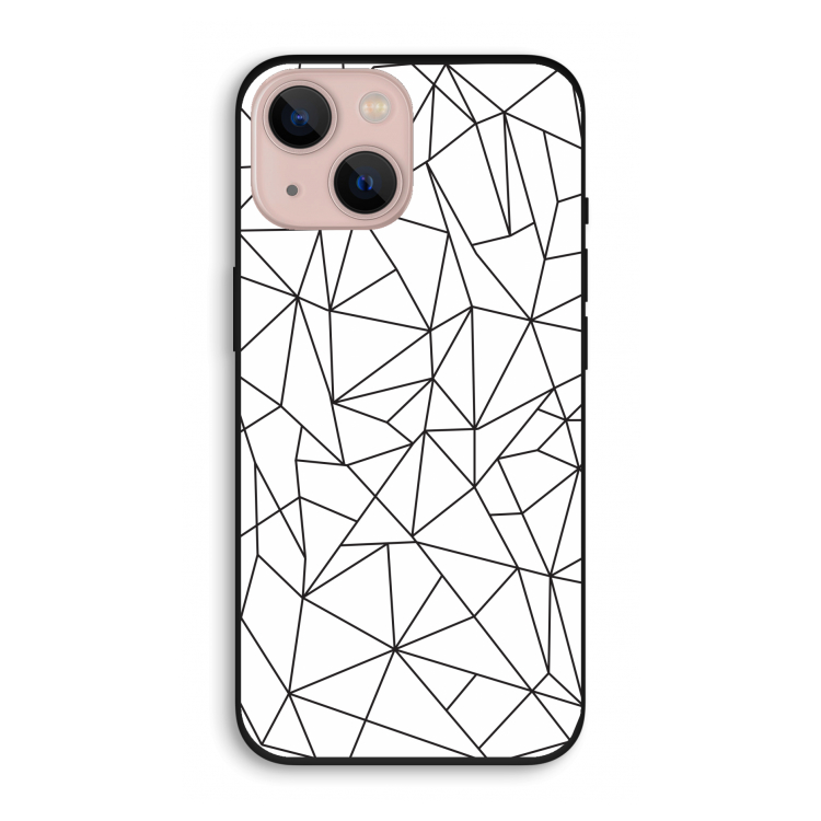 Geometrische lijnen zwart: iPhone 13 Biologisch afbreekbaar hoesje
