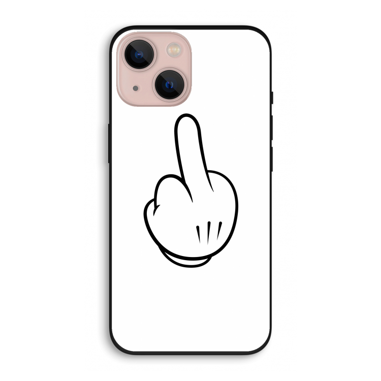 Middle finger white: iPhone 13 Biologisch afbreekbaar hoesje