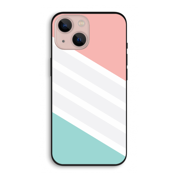 Strepen pastel: iPhone 13 Biologisch afbreekbaar hoesje