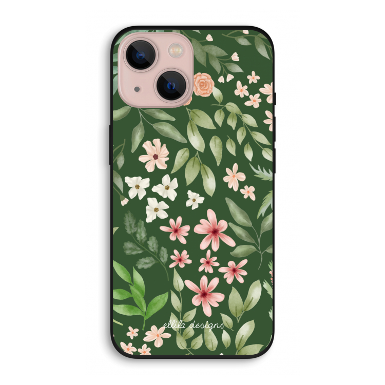 Botanical green sweet flower heaven: iPhone 13 Biologisch afbreekbaar hoesje