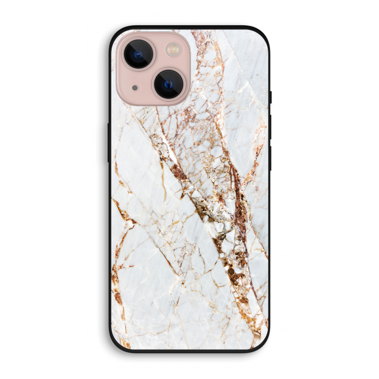 Goud marmer: iPhone 13 Biologisch afbreekbaar hoesje