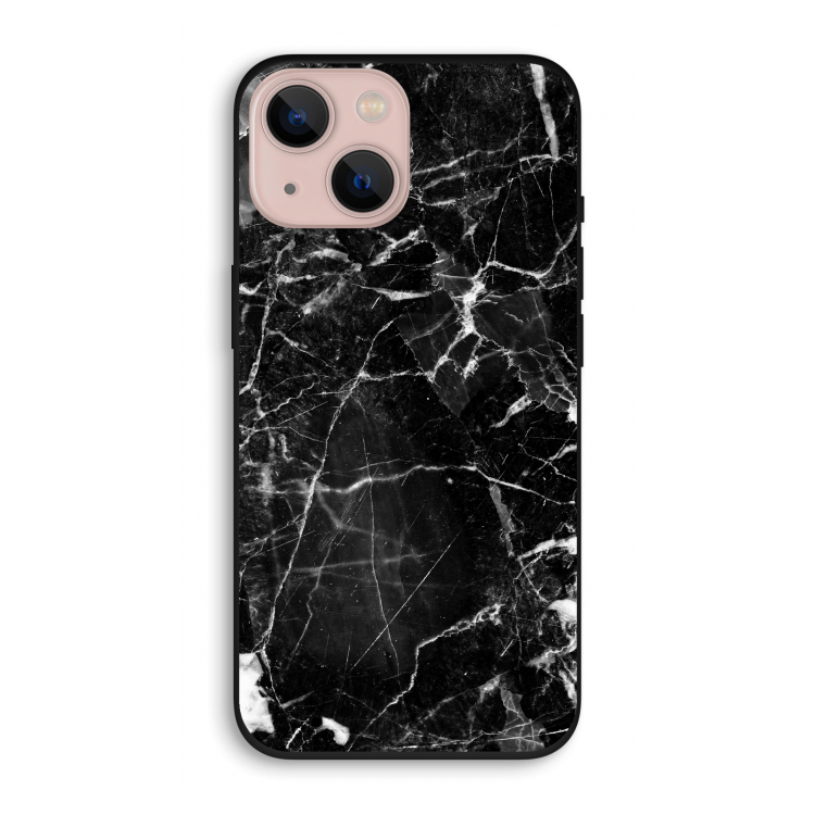 Zwart Marmer 2: iPhone 13 Biologisch afbreekbaar hoesje