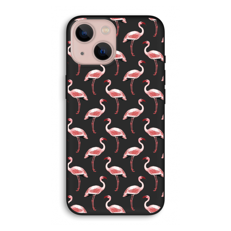 Flamingoprint groen: iPhone 13 Biologisch afbreekbaar hoesje