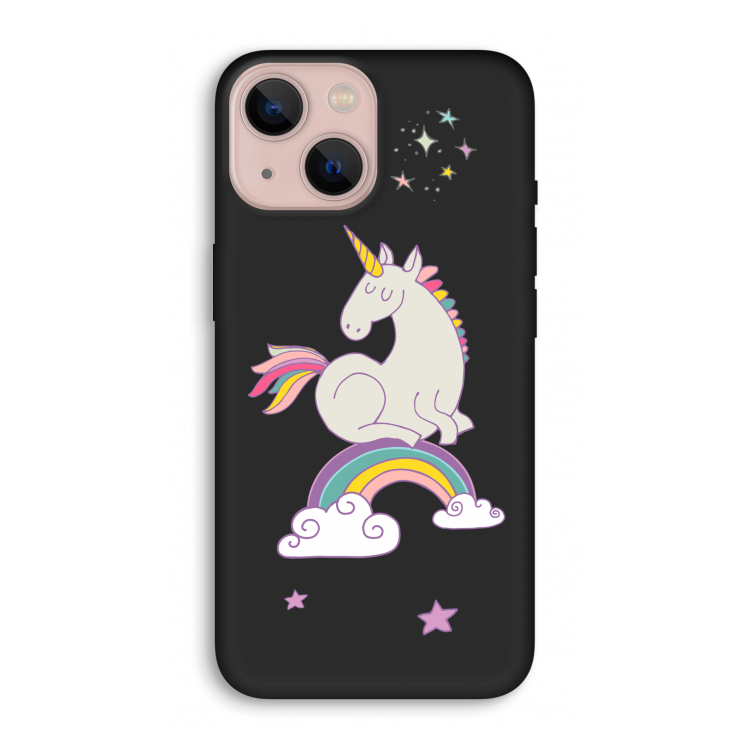 Regenboog eenhoorn: iPhone 13 Biologisch afbreekbaar hoesje