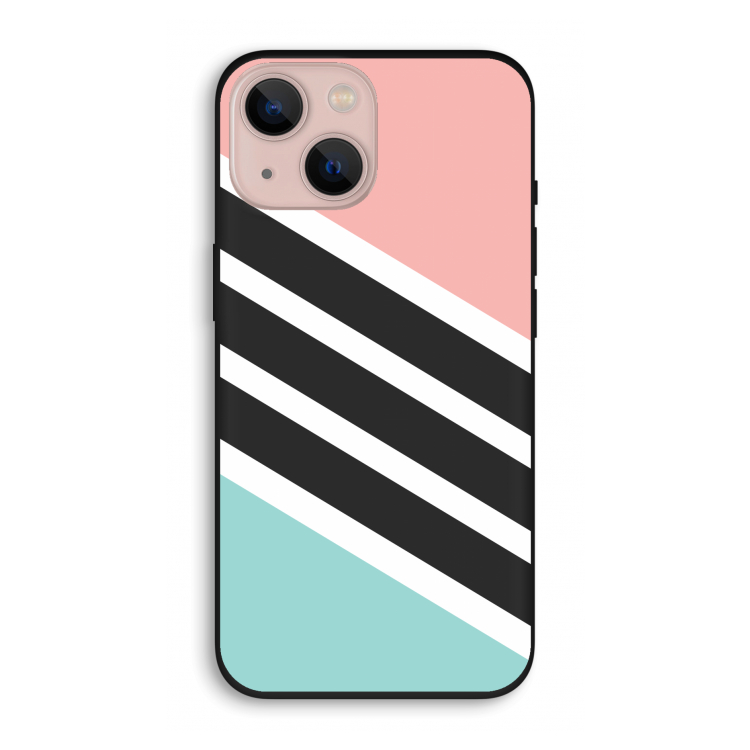 Strepen pastel: iPhone 13 Biologisch afbreekbaar hoesje