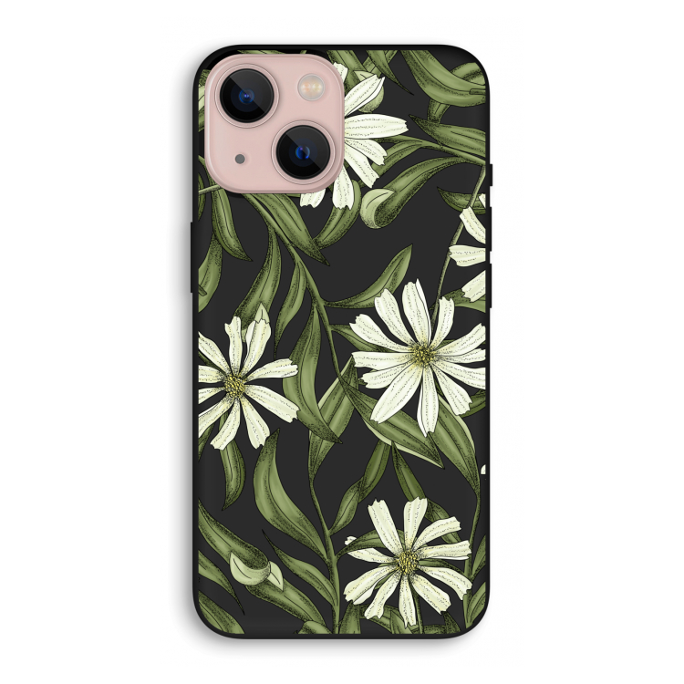 Wit bloemenpatroon: iPhone 13 mini Biologisch afbreekbaar hoesje