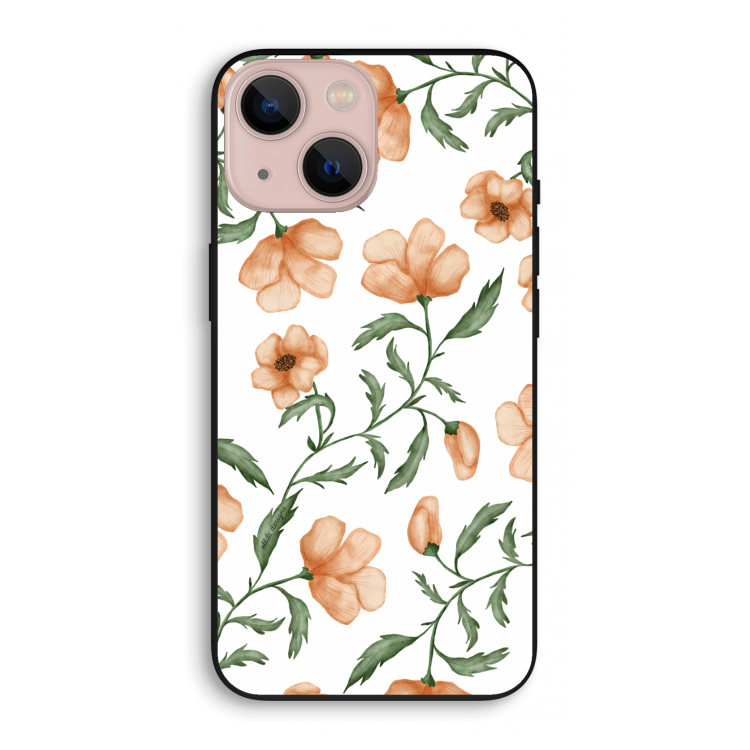 Peachy flowers: iPhone 13 mini Biologisch afbreekbaar hoesje