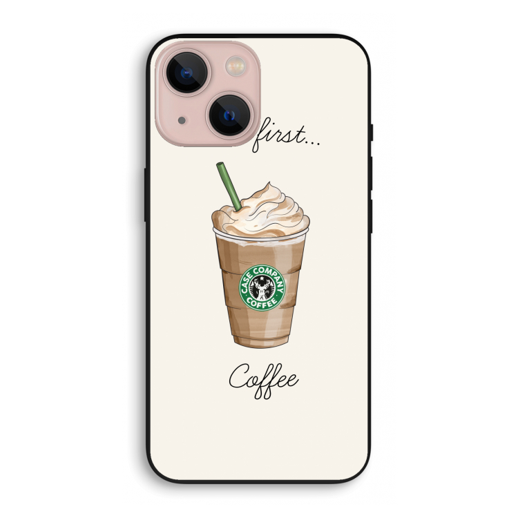 But first coffee: iPhone 13 mini Biologisch afbreekbaar hoesje