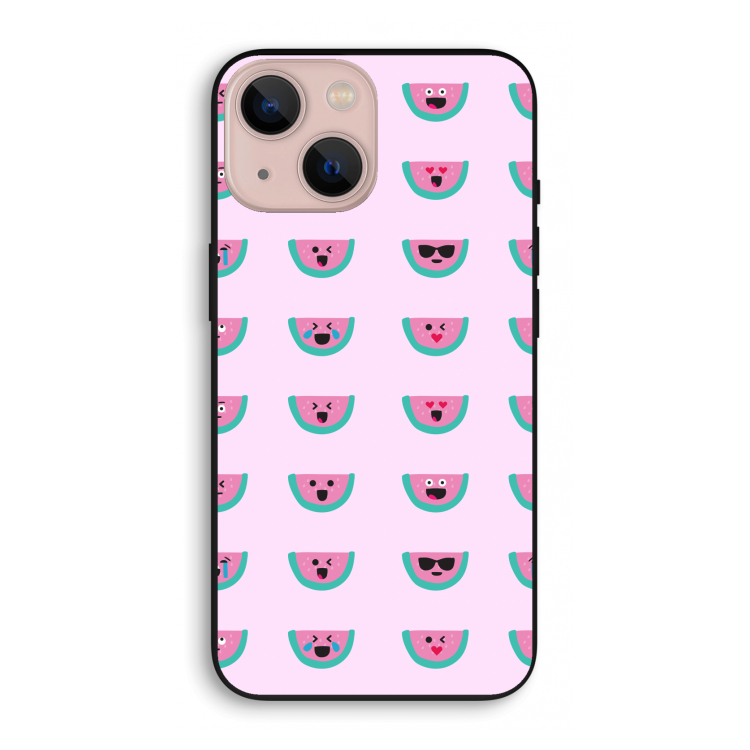 Smiley watermeloenprint: iPhone 13 mini Biologisch afbreekbaar hoesje