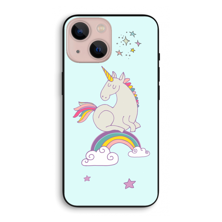 Regenboog eenhoorn: iPhone 13 mini Biologisch afbreekbaar hoesje