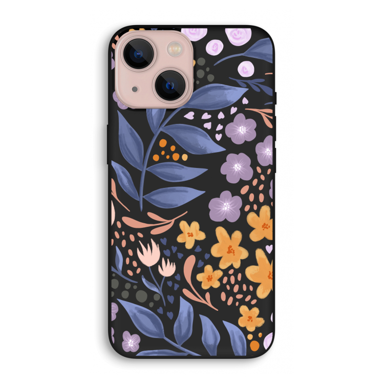 Flowers with blue leaves: iPhone 13 mini Biologisch afbreekbaar hoesje