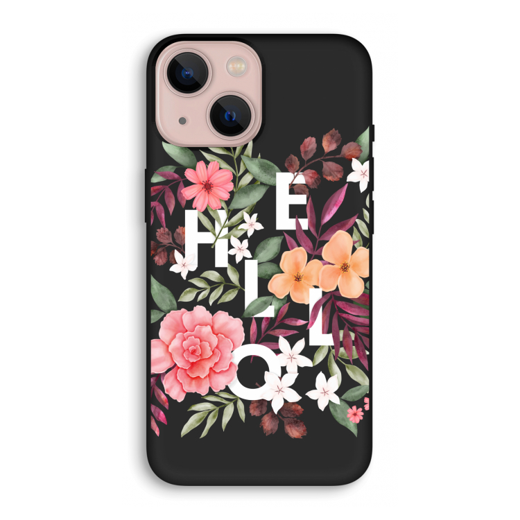 Hello in flowers: iPhone 13 mini Biologisch afbreekbaar hoesje