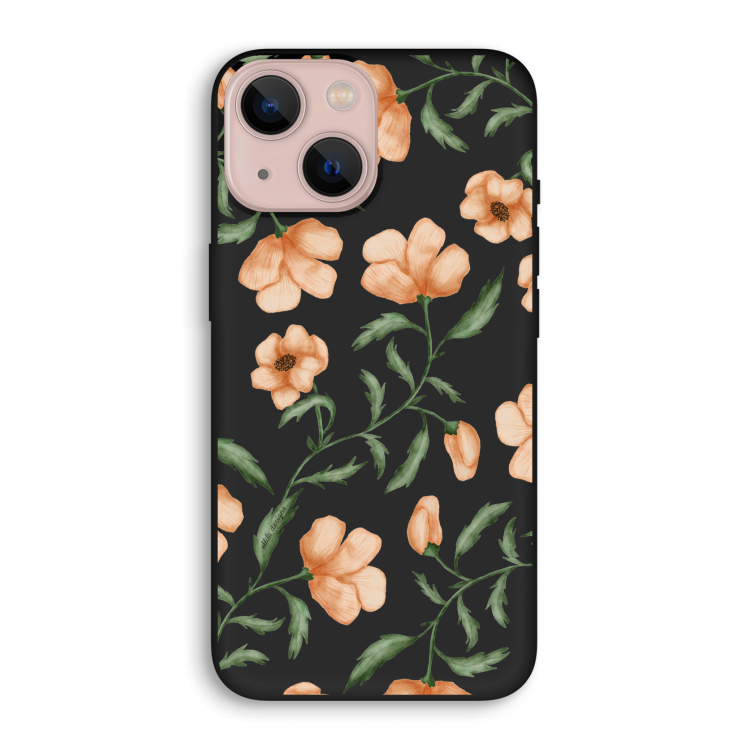 Peachy flowers: iPhone 13 mini Biologisch afbreekbaar hoesje