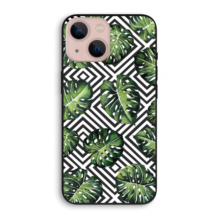 Geometrische jungle: iPhone 13 mini Biologisch afbreekbaar hoesje