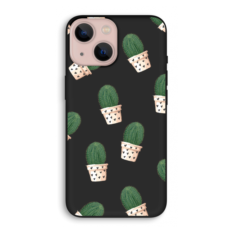 Cactusprint roze: iPhone 13 mini Biologisch afbreekbaar hoesje