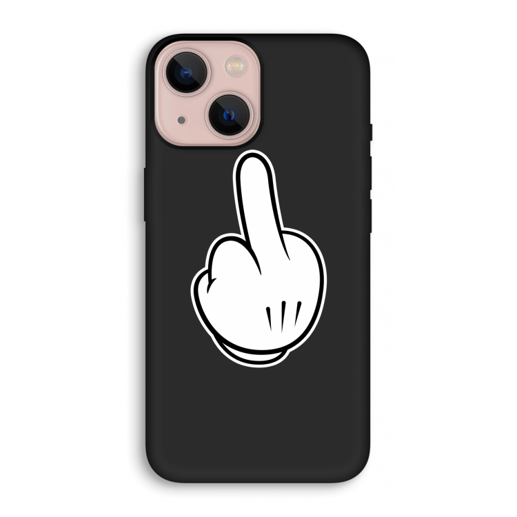 Middle finger white: iPhone 13 mini Biologisch afbreekbaar hoesje