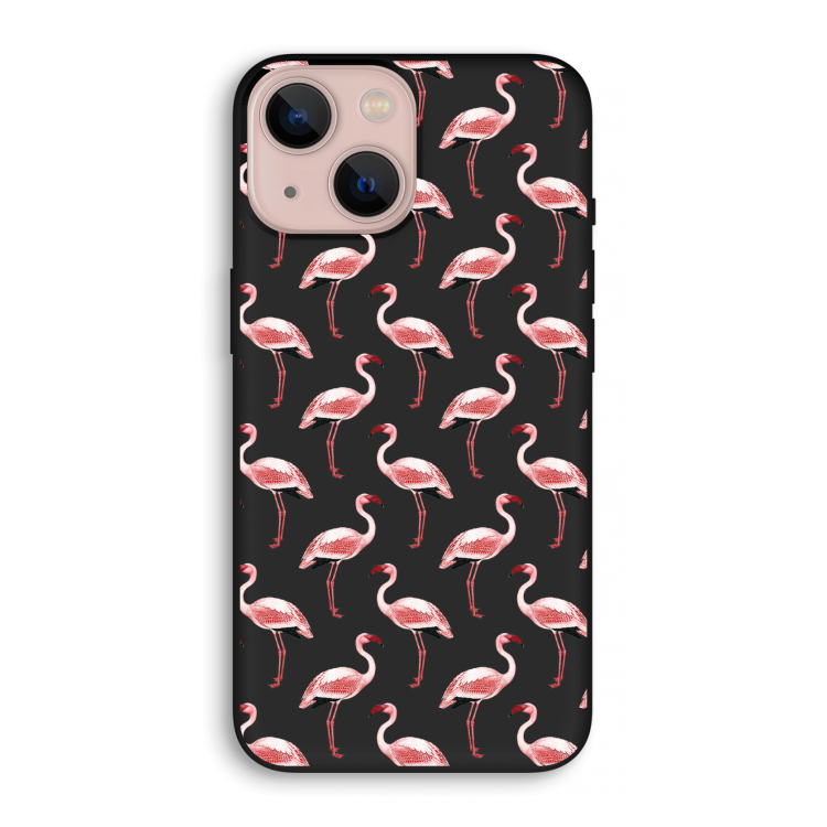 Flamingoprint groen: iPhone 13 mini Biologisch afbreekbaar hoesje