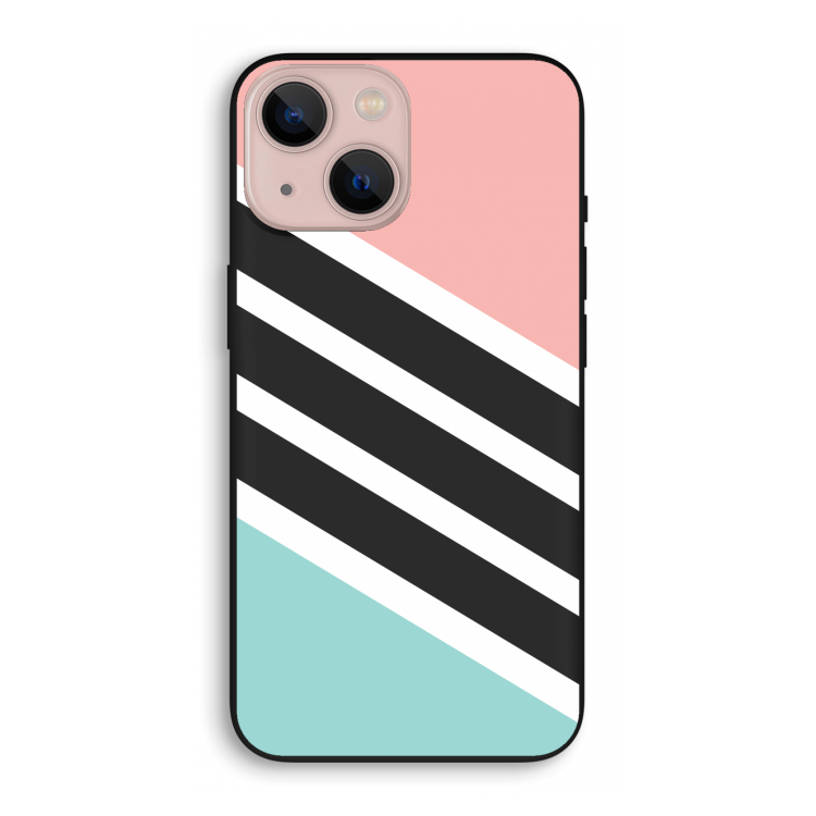 Strepen pastel: iPhone 13 mini Biologisch afbreekbaar hoesje
