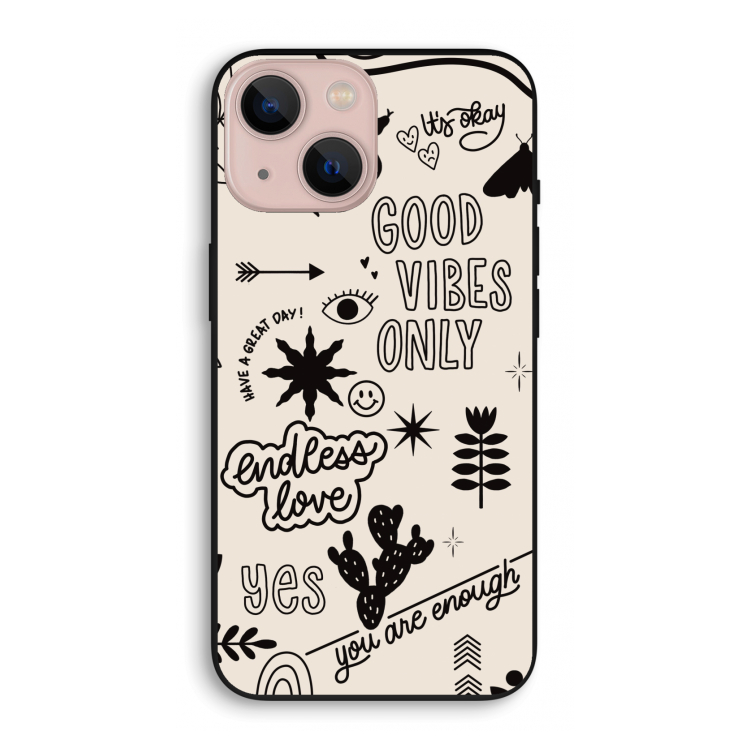 Good vibes: iPhone 13 mini Biologisch afbreekbaar hoesje