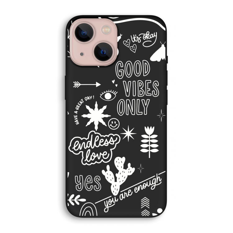 Good vibes: iPhone 13 mini Biologisch afbreekbaar hoesje