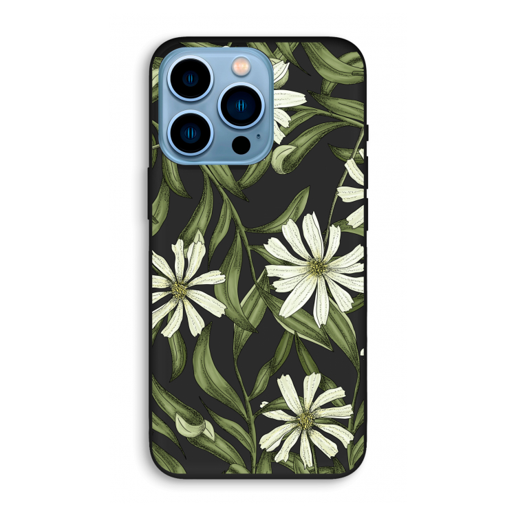 Wit bloemenpatroon: iPhone 13 Pro Biologisch afbreekbaar hoesje