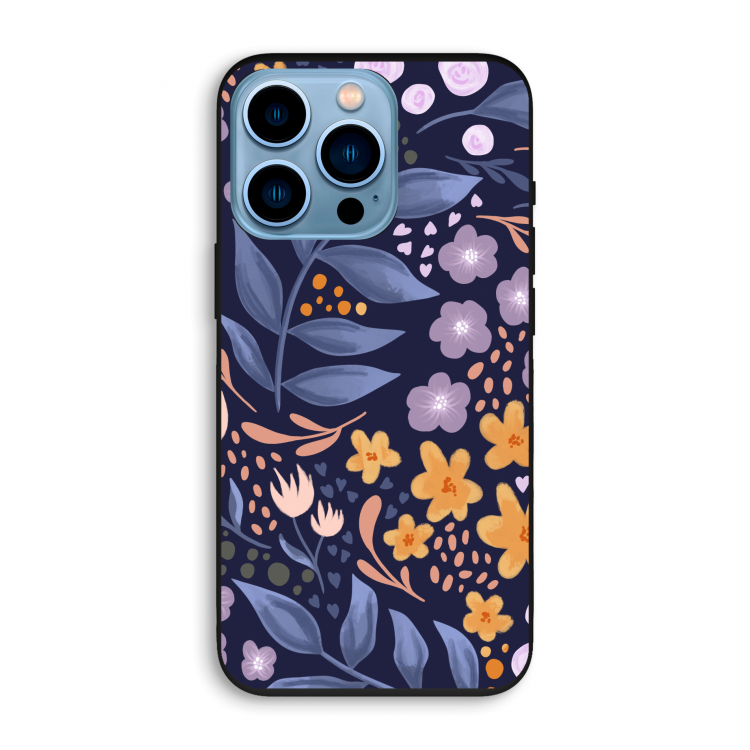 Flowers with blue leaves: iPhone 13 Pro Biologisch afbreekbaar hoesje