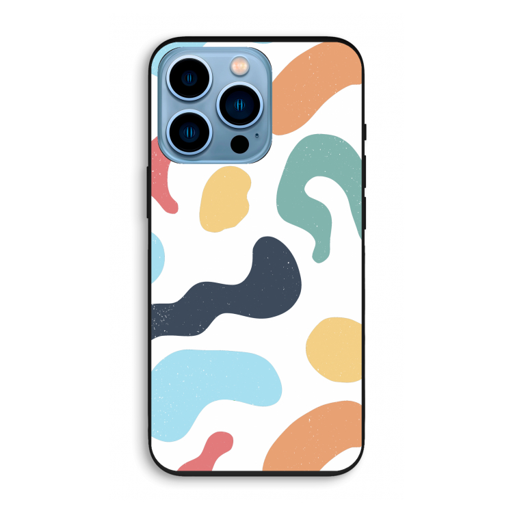 Memphis Shapes Blue: iPhone 13 Pro Biologisch afbreekbaar hoesje