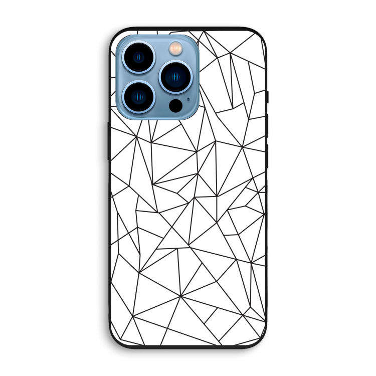 Geometrische lijnen zwart: iPhone 13 Pro Biologisch afbreekbaar hoesje