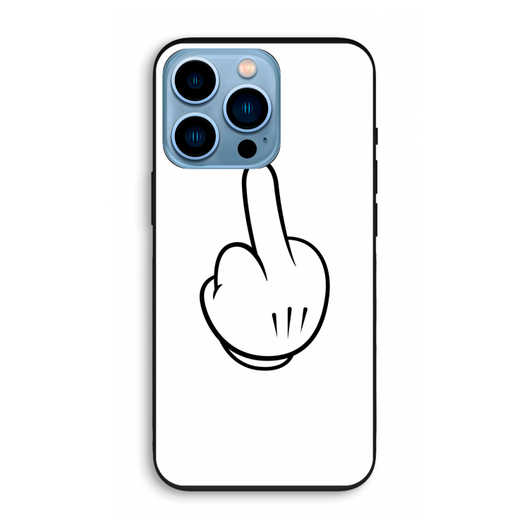 Middle finger white: iPhone 13 Pro Biologisch afbreekbaar hoesje