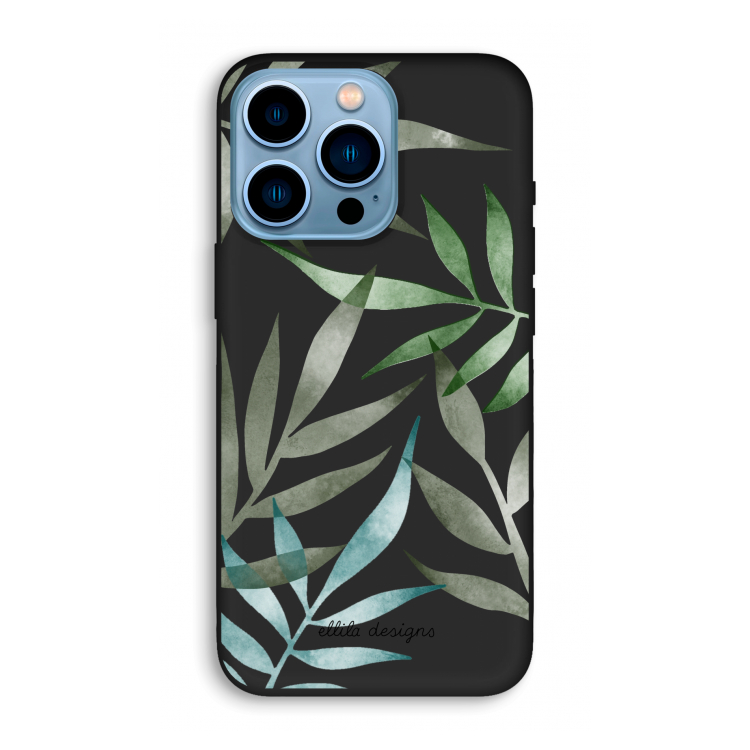 Tropical watercolor leaves: iPhone 13 Pro Biologisch afbreekbaar hoesje