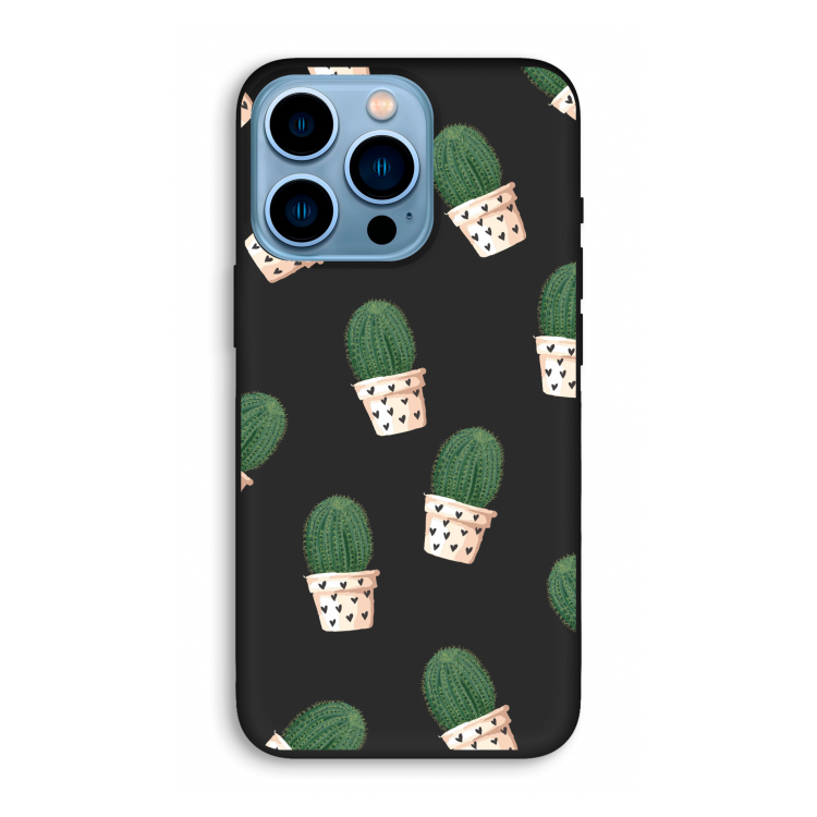 Cactusprint roze: iPhone 13 Pro Biologisch afbreekbaar hoesje