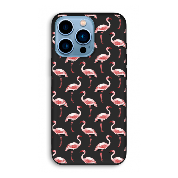 Flamingoprint groen: iPhone 13 Pro Biologisch afbreekbaar hoesje