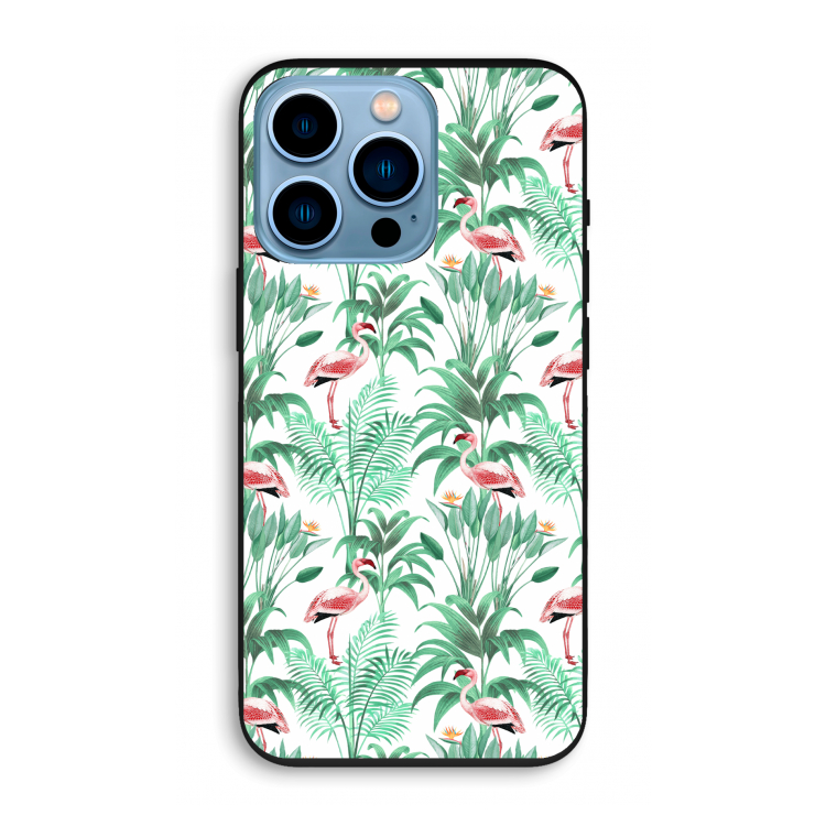 Flamingo bladeren: iPhone 13 Pro Biologisch afbreekbaar hoesje