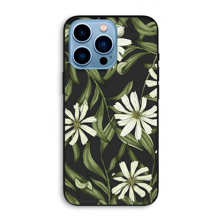 Wit bloemenpatroon: iPhone 13 Pro Max Biologisch afbreekbaar hoesje