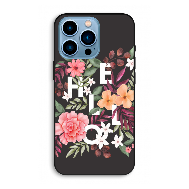 Hello in flowers: iPhone 13 Pro Max Biologisch afbreekbaar hoesje