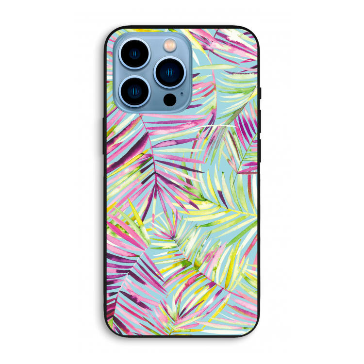 Tropical Palms Blue: iPhone 13 Pro Max Biologisch afbreekbaar hoesje