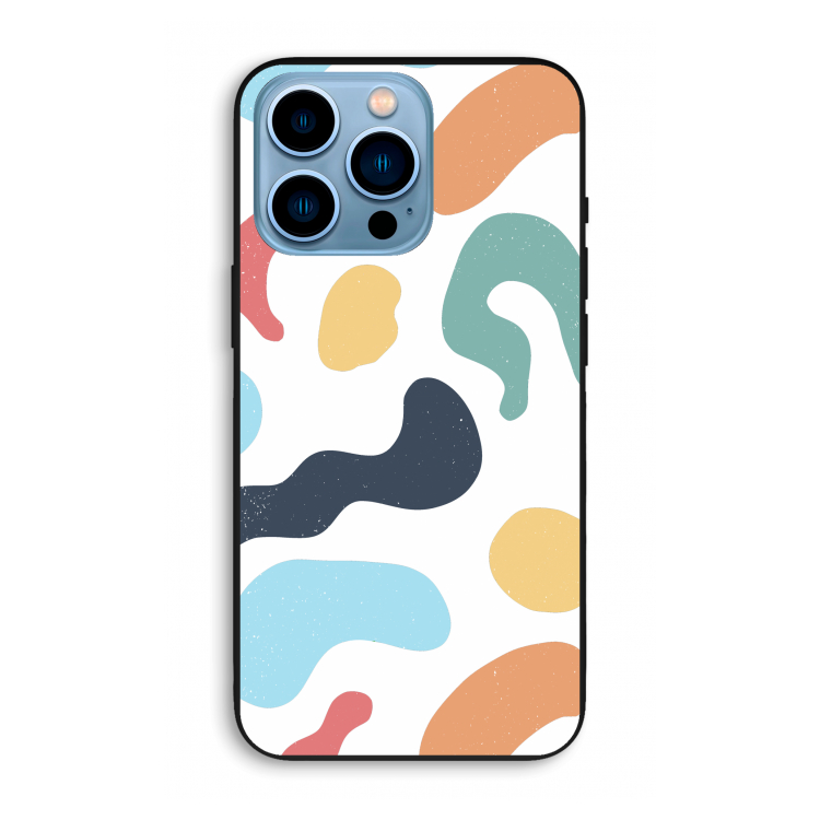 Memphis Shapes Blue: iPhone 13 Pro Max Biologisch afbreekbaar hoesje